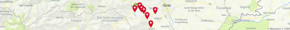 Kartenansicht für Apotheken-Notdienste in der Nähe von Edelschrott (Voitsberg, Steiermark)